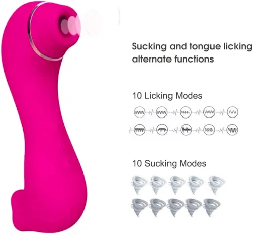 Miniatura 4 de Estimulador de clítoris de pulso de aire y vibrador para lamer la lengua, lamer el clítoris, succión de clítoris, tecnología de onda de presión