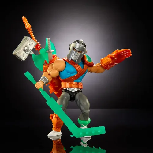 Miniatura 4 de Masters of the Universe Origins Tortugas de Grayskull Casey Jones Figura de acción de juguete, 16 articulaciones, armadura y armas, cruce entre TMNT
