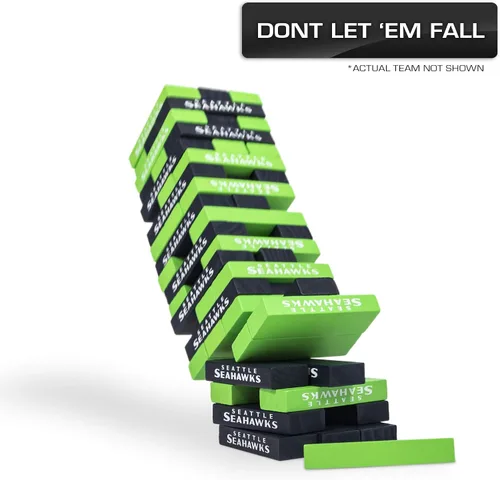 Miniatura 4 de Wild Sports NCAA Pro Football Tabletop Stackers Block Game for College Football Fan, Dorm Game, Tailgate