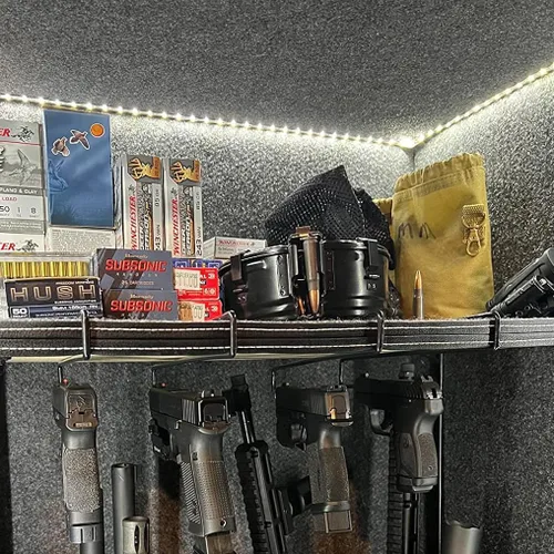 Miniatura 5 de Adoreal 10 soportes para pistolas, estante seguro para pistolas o apilar en el gabinete de armas, accesorio seguro para armas, organizador