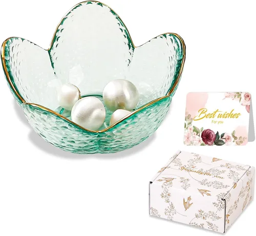 Miniatura 19 de Regalos para mujeres, plato para baratijas con flores, plato para joyería de vidrio rosa, soporte para anillos, bandeja de joyería, decoración