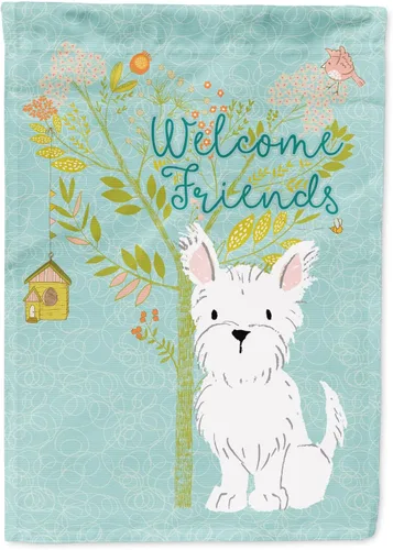 Miniatura 136 de Caroline's Treasures BB7594GF Bandera de jardín de Husky siberiano con texto en inglés "Welcome Friends" - Bandera decorativa para patio exterior