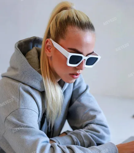 Miniatura 188 de AIEYEZO Gafas de sol cuadradas para mujeres y hombres, gafas de sol cuadradas con montura gruesa, estilo de diseñador simple