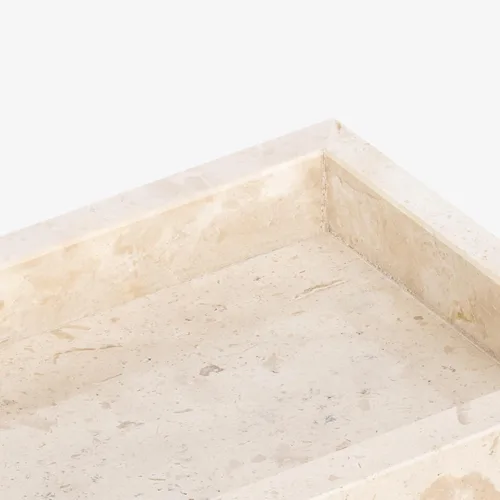 Miniatura 9 de Navaris Travertine - Bandeja decorativa – Bandeja organizadora de baño duradera – Bandejas ovaladas para perfumes, joyas, tocador y mesa auxiliar