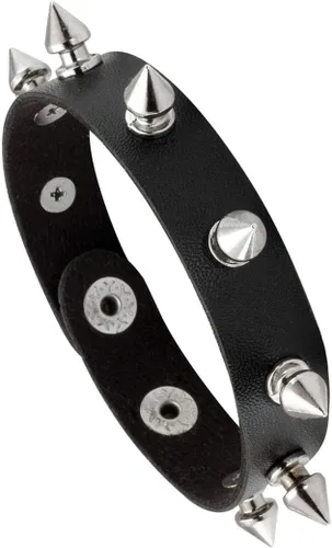 Miniatura 5 de Eigso 3 pulseras punk de cuero para hombres y mujeres de Rock Rivet Wrap Retro Spike pulsera ajustable
