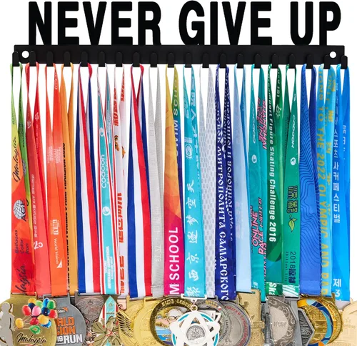 Miniatura 22 de Goutoports Exhibidor Colgador de Medallas - She Believed She Could She Did - Colgador de Pared Personalizado para Medallas de Corredor de Carreras