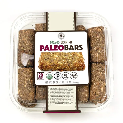 Universal Bakery Barras paleo orgánicas, 1.35 onzas (20 unidades) (paquete de 4)