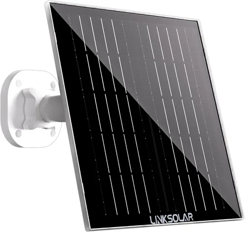 Miniatura 12 de Panel solar para cámara de seguridad, cargador solar de 3 W con enchufe de barril y puerto USB C para cámara de batería recargable al aire libre