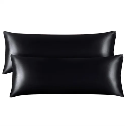 Miniatura 63 de Bedelite Funda de almohada de satén para el cuerpo, súper suave y refrescante, para el cabello y la piel, transpirable, sedosa y larga, 20 x 54 Rosa
