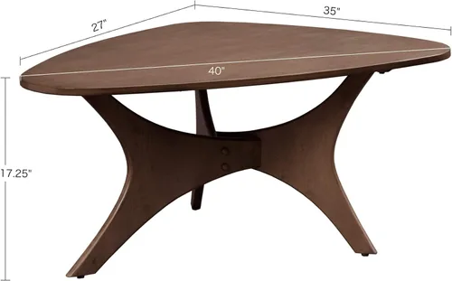 Miniatura 3 de INK+IVY Blaze Mesa de Centro de Madera Triangular Madera Contrachapada con Patas de Chapa de Madera, Moderna de Mediados de Siglo, Fácil Montaje