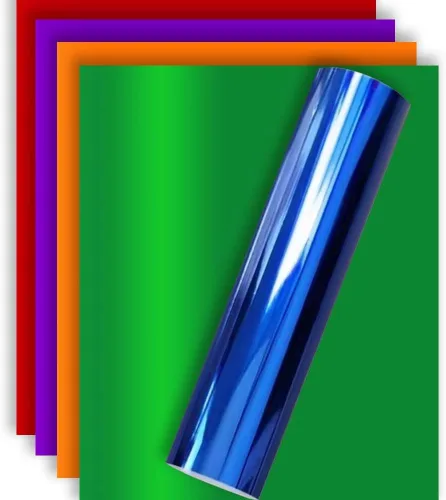 Tvinyl Warehouse Vinilo de transferencia de calor HTV de 12 x 10 pulgadas para ropa, color rojo, verde, azul, morado y naranja (paquete de 5)