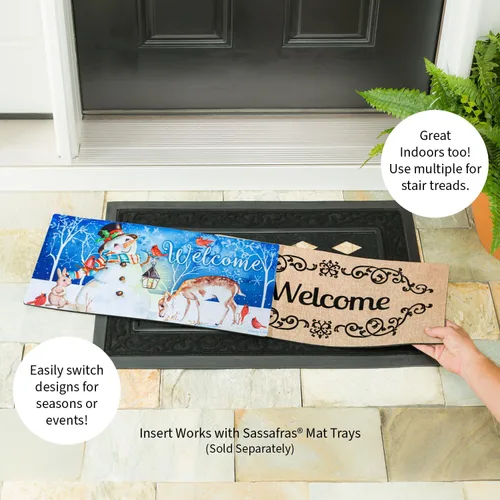 Miniatura 4 de Evergreen Flag Sweet Snowman and Friends Sassafras Switch Mat Tapete de Entrada Intercambiable para Interiores y Exteriores 22 pulgadas x 10