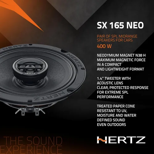 Miniatura 4 de HERTZ SPL Show Series SX-165-NEO 6.5" Altavoces coaxiales SPL bidireccionales con imanes Neo e impermeabilización UV
