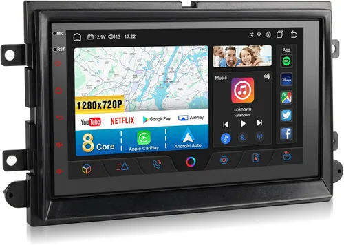 Radio de Pantalla Táctil de 7 Pulgadas para Coche F150, Actualización Inalámbrica con Apple CarPlay y Android Auto para Ford F150 2004-2008, Android