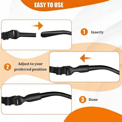 Miniatura 3 de SMARTTOP Correas ajustables para gafas, paquete de 6 correas sin cola, retenedor de gafas, soporte deportivo unisex para lentes de sol (8.2 pulgadas)