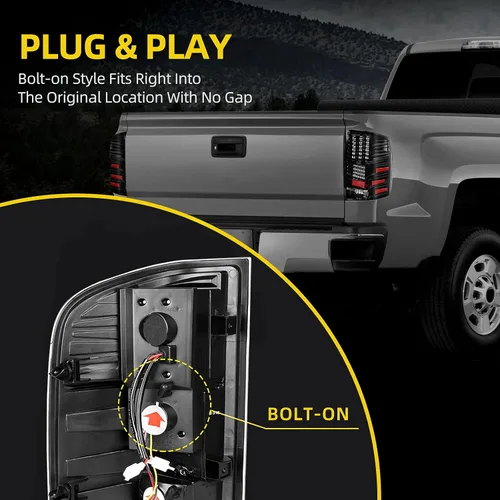 Miniatura 6 de DWVO Conjunto de luz trasera LED compatible con Chevy 2008-2013 Silverado 1500, 2008-2014 Silverado 2500 y 3500, 2007 New Body Style, 12-14 GMC