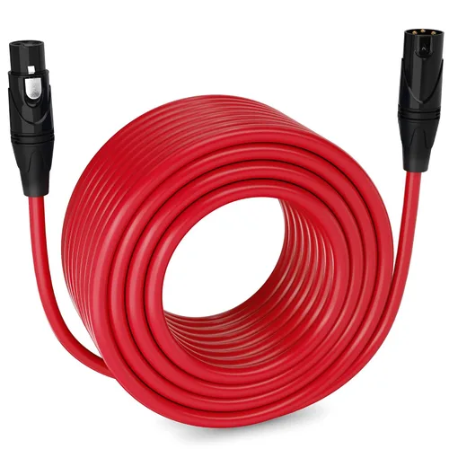 Miniatura 125 de LyxPro Cable de micrófono XLR hembra a macho de ángulo recto de 3 pines de 1.5 pies para altavoces amplificados, interfaz de audio, rendimiento