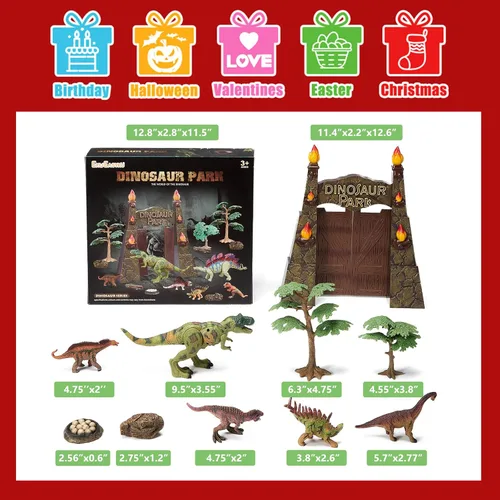 Miniatura 9 de Gran dinosaurio parque puerta dinosaurio nido de huevos juguetes de dinosaurio realistas para niños 3-5 5-7 figuras de dinosaurio del mundo jurásico