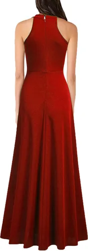 Miniatura 2 de MUSHARE Vestido largo formal sexy con cuello halter para mujer