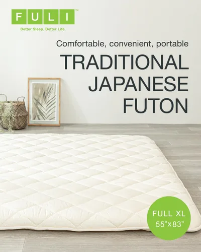 Miniatura 3 de Fuli Shiki futon tradicional japonés (shikibuton) Alto grado de colchón, gemelo Tamaño. Fabricado en Japón., Poliéster & Mezcla de poliéster