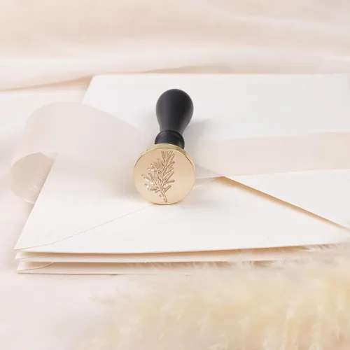 Miniatura 3 de UNIQOOO Sello de cera de romero botánico de plantas verdes para bodas, ideal para sobres de tarjetas, invitaciones, paquetes de vino, correos