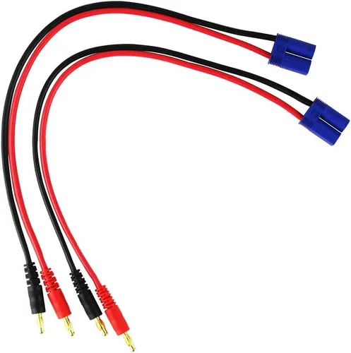 Miniatura 2 de 2 unids EC5 Macho Conector Enchufe 0.157 in Banana Plugs Cargador de Batería Cable Cable de Silicona 11.8 in 11.8 pulgadas (Paquete de 2)