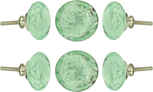 Miniatura 9 de Perilla Home Juego de 4 pomos de burbujas – Perillas decorativas de cristal verde claro – Pomo de cristal para decoración del hogar