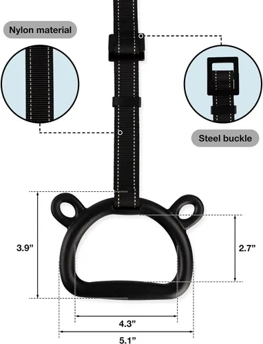 Miniatura 3 de EXQ Home Anillos de gimnasia para niños, anillos de dominadas para ejercicio de niños, anillo para gimnasia en interiores, anillos de gimnasia