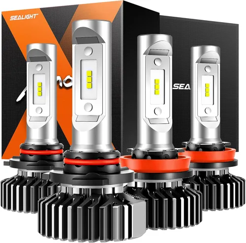 Miniatura 19 de SEALIGHT H16 H8 H11 Bombillas LED antiniebla, 18000LM 800% de brillo 6500K Blanco frío, Bombilla antiniebla con anillo ajustable de 360°, 60000
