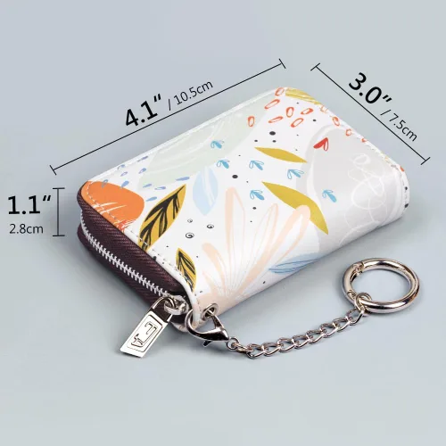 Miniatura 6 de FurArt Cartera con Cremallera para Mujeres, Cartera con Bloqueo RFID para Tarjetas de Crédito, Portador de Tarjetas de Presentación, Cartera Llavero