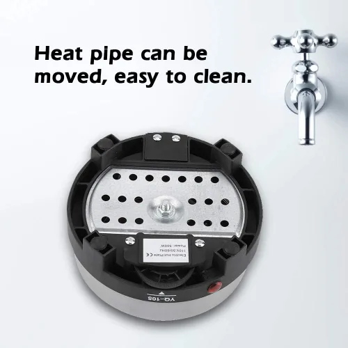 Miniatura 6 de Tiiyee pequeña placa caliente de la placa caliente, 500W caliente placa eléctrica Moka Pot 110V Single Burner Portable Stove Cooktop Coffee Heater