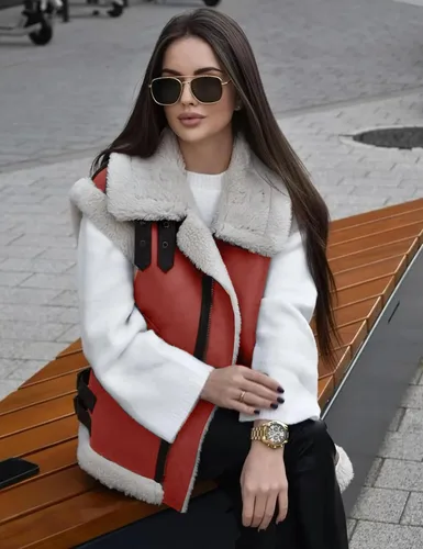 Miniatura 5 de APAFES Chaleco de gamuza de piel de invierno para mujer, cuello alto, sin mangas, forro polar