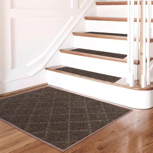 Miniatura 4 de COSY HOMEER - Alfombra antideslizante para esquinas de peldaños interiores, alfombras de escaleras para despegues resistentes al deslizamiento