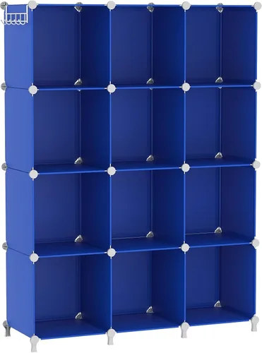 Miniatura 11 de AWTATOS Organizador de almacenamiento de cubos, estantería de 12 cubos, estantería de bricolaje de plástico para armario, estantes de almacenamiento