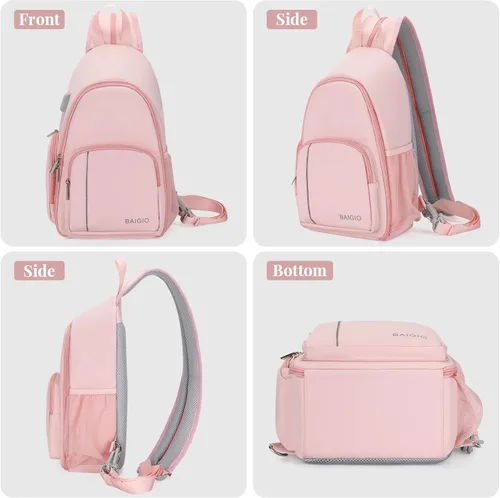 Miniatura 9 de BAIGIO - Bolso cruzado para cámara pequeño, mochila para cámara para fotógrafos, bolso cruzado para cámara impermeable, mochila de viaje para cámara
