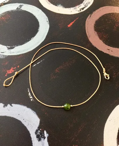 Miniatura 4 de Collar de piedras preciosas, gargantilla de jade nefrita natural de Canadá, collar impermeable, collar delicado simple, gargantilla delicada, collar