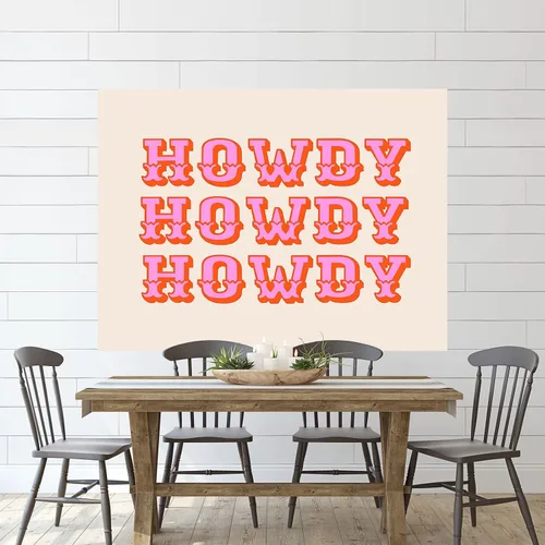 Miniatura 6 de Yanikki Tapiz de vaquera rosa para colgar en la pared, 60 x 50 pulgadas, tapiz occidental para decoración de fiesta de vaquera, tapiz retro rosa