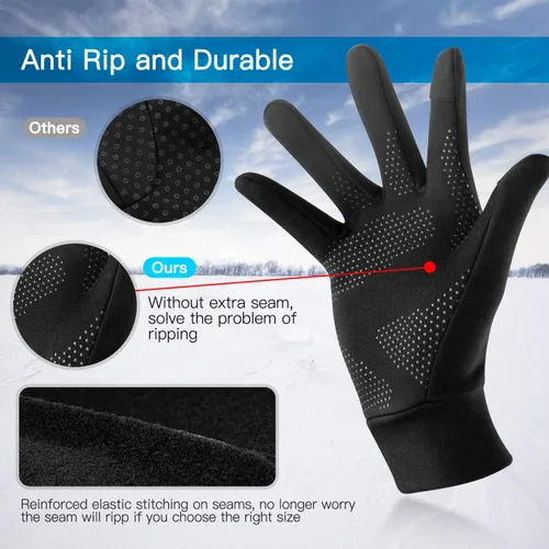 Miniatura 4 de Unigear Lightweight Running Gloves Touch Screen Anti-Slip Warm Gloves Liners for Cycling Biking Sporting Driving for Men Women