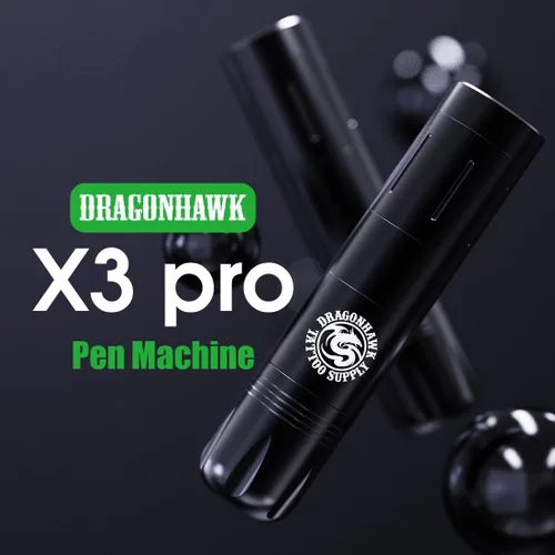Miniatura 2 de Dragonhawk X3 Pro - Kit de pistola de tatuaje inalámbrica con 2 baterías Rca reemplazables, 20 agujas Pro, suministros completos para principiantes