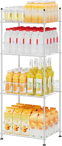 Miniatura 13 de Organizador de botellas de agua de 3 niveles para botellas de agua, estante de almacenamiento de metal para bebidas y refrescos, soporte para Negro