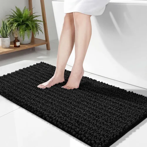 Miniatura 42 de Disolla Alfombra de baño pequeña, antideslizante, lavable, color beige, 17 x 24 pulgadas, súper absorbente, suave, alfombra de baño de felpilla