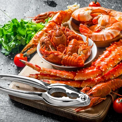 Miniatura 3 de Juego de 12 piezas de galletas y herramientas de cangrejo resistentes, juego de herramientas de mariscos de patas de cangrejo, galletas de langosta