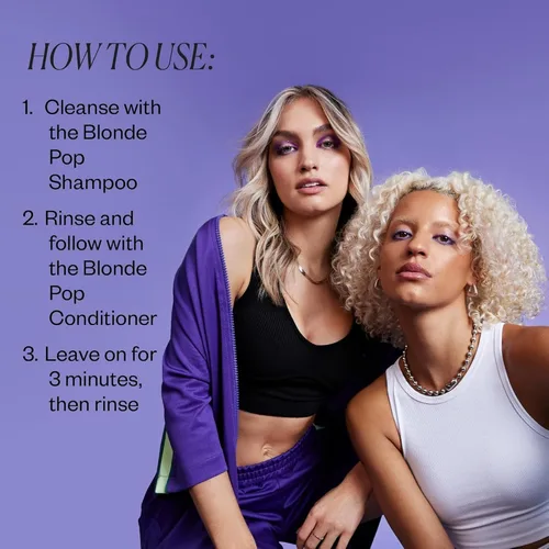 Miniatura 8 de IGK BLONDE POP - Juego de champú y acondicionador tonificante morado Neutraliza el latón + ilumina el rubio Vegano + libre de crueldad 8 onzas
