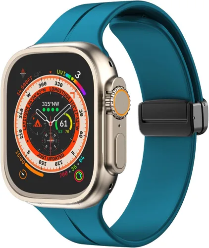 Miniatura 17 de Banda magnética compatible con Apple Watch de 38mm 40mm 41mm 42mm 44mm 45mm 46mm 49mm, mujeres y hombres, correa deportiva de silicona compatible