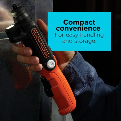 Miniatura 9 de BLACK+DECKER Destornillador inalámbrico con luz LED de 4V MAX, destornillador eléctrico con juego de 2 puntas (BDCSFL20C)
