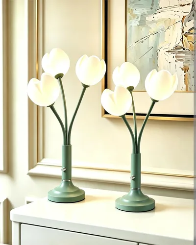 Miniatura 15 de Lightdot Lámpara de Mesa de Flores Doradas para Dormitorio, 2 Cabezas Florales 3000K Luz Blanca Cálida Regulable Lámparas de Mesita de Noche