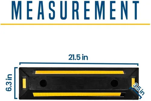 Miniatura 4 de Zento Deals Bloques guía de neumáticos de estacionamiento de goma de alta calidad, tiras reflectantes amarillas de alta visibilidad