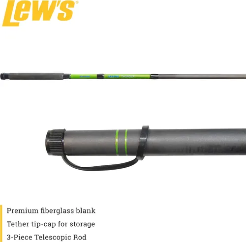 Miniatura 3 de Lew's Crappie Thunder - Caña de pescar telescópica, potencia ligera, acción rápida, fibra de vidrio de primera calidad, mango de espuma EVA
