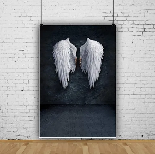 Miniatura 2 de AOFOTO Fondo de pared de 3 x 5 pies, diseño de alas de ángel, fondo de fotografía de pared para niños, niñas, niños, adultos, retrato artístico
