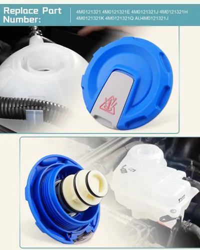 Miniatura 4 de Tapa de depósito de refrigerante para tanque de expansión de radiador compatible con Audi A4 A5 A6 A7 A8L Q5 Q7 Q8 RS4 RS5 S4 S5 y VW, reemplaza